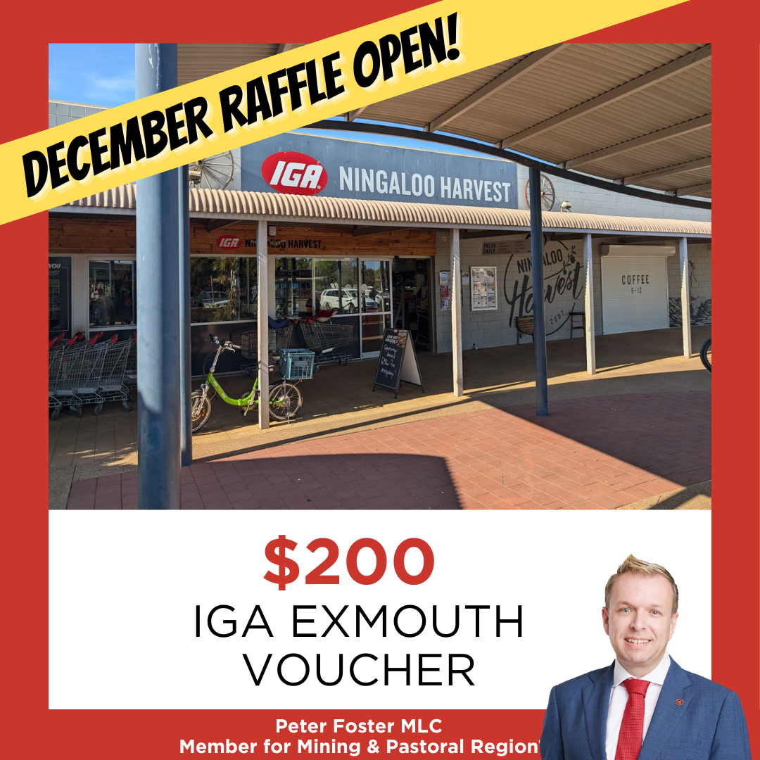 Go Local December raffle open! $200 IGA gift voucher to be won.